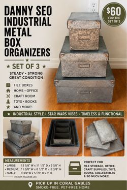 Industrial metal box organizers great for Star Wars room