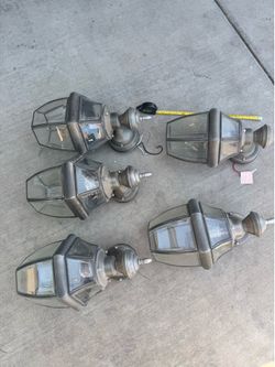 Set of 5 Outdoor Wall Lantern Light Fixtures