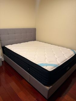 Queen size bed frame and mattress