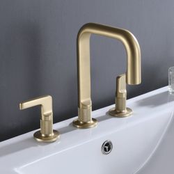 8 in. Widespread Double Handle Solid Brass Bathroom Faucet