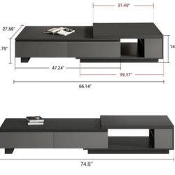 Roshanak Extendable Coffee Table with 4-Drawer Storage