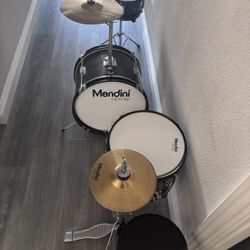 Mendini Junior Drum Set – Complete Beginner Kit w/ Stool, Pedals & Cymbals – Excellent Condition
