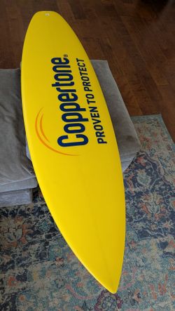 Yellow Coppertone 6'0 surfboard