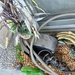 Fish Tank With Decorations & Cleaning Pipes Filter 