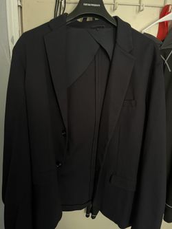 Emporio Armani Navy Blue Deconstructed Jacket Size 46 ( XL )