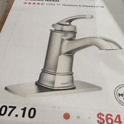 MOEN Hensley Single Hole Single-Handle Bathroom Faucet in Spot Resist Brushed Nickel