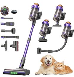 Cordless Vacuum Cleaner pet Hair, 600W 55kPa 70Mins Stick Vacuum Cleaners