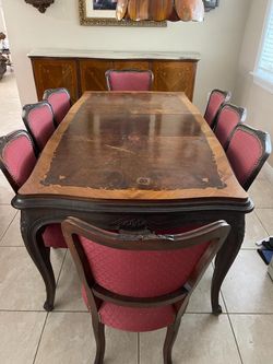 Antique Dining Room With Buffet and China Cabinet