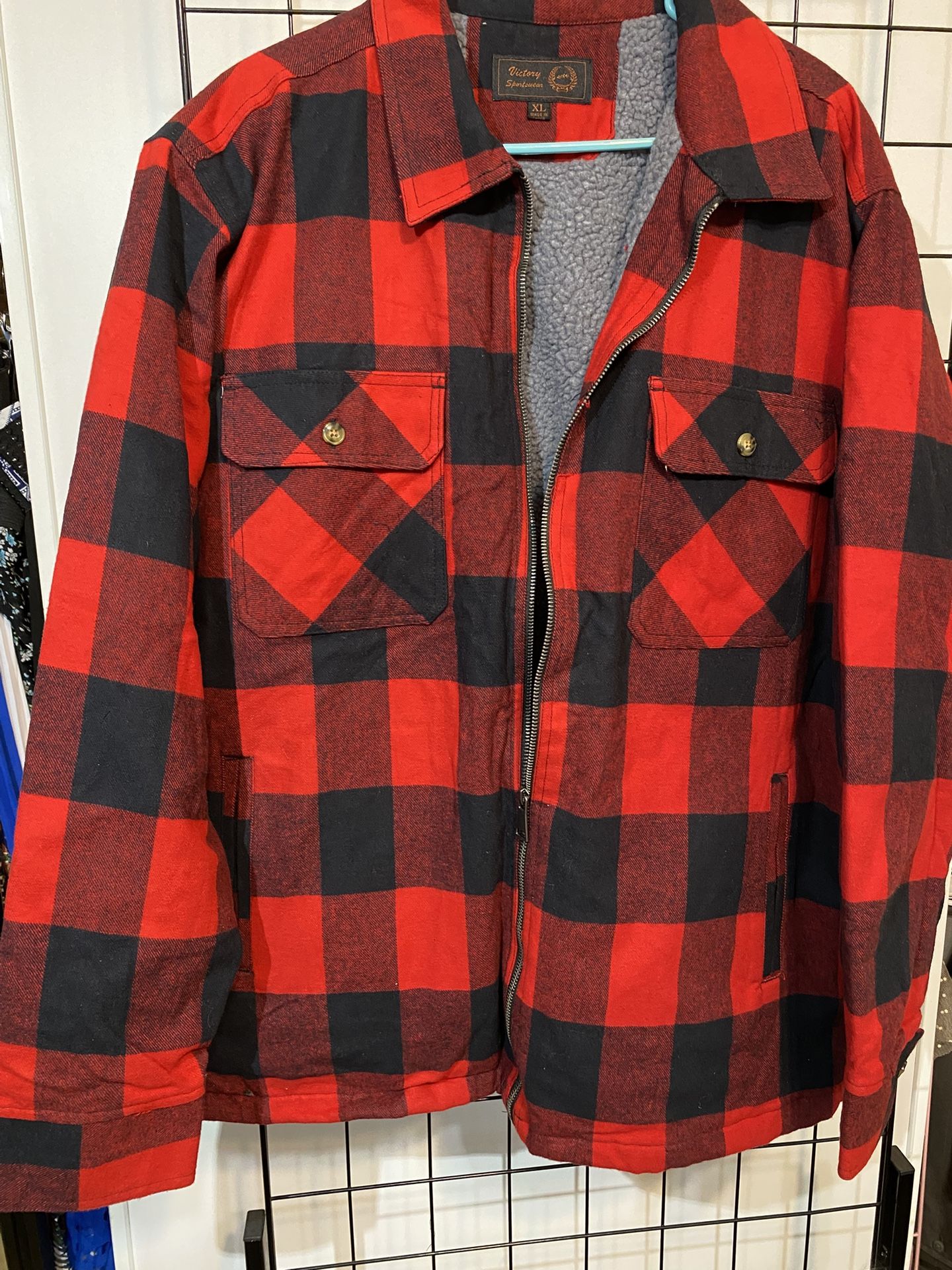 Mens Plaid Jacket Sz XL