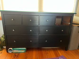 Wood grain dresser and nightstand