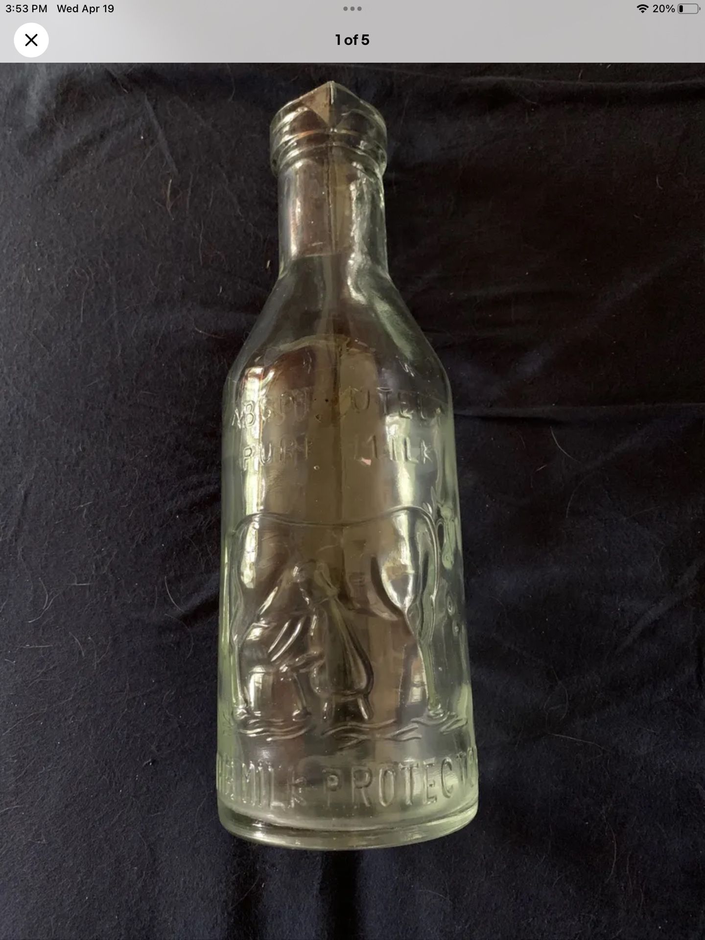 The Milk Protector- ABSOLUTELY PURE MILK Clear Glass Bottle