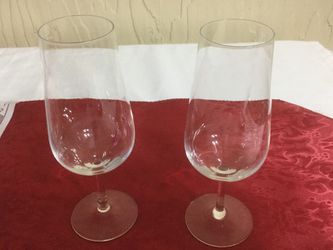 Pair of crystal wine glasses