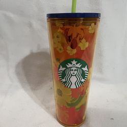 Orange fall Starbucks tumbler cup new