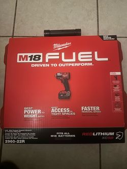 MILWAUKEEM18 FUEL 18V Lithium-Ion Brushless Cordless 3/8 in. Compact Impact Wrench with Friction Ring Kit, Resistant Batteries