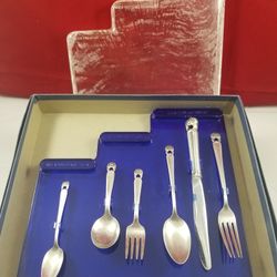 1950s-60s Child's silver Set-up