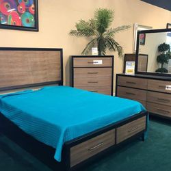 Raku Bedroom Set Queen or King Bed Dresser Nightstand and Mirror Finance and Delivery Available 