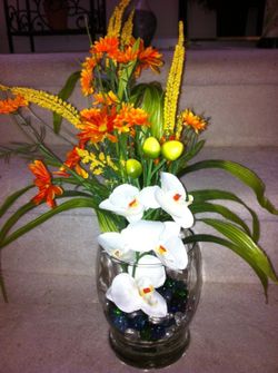 Vase filled with flowers