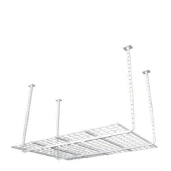HyLoft White Adjustable Metal Overhead Garage Storage Rack (60 in W x 45 in D)