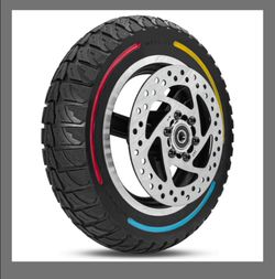 GLDYTIMES 10x2.50-6.1 Tubeless Tire,10 Inch Off-Road Solid tire Fit for KUGOO M4 Electric Scooter,with 140mm Disc Brake, with 2.71" Offset Hub 0.45" B