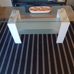 Glass Table With White Finish
