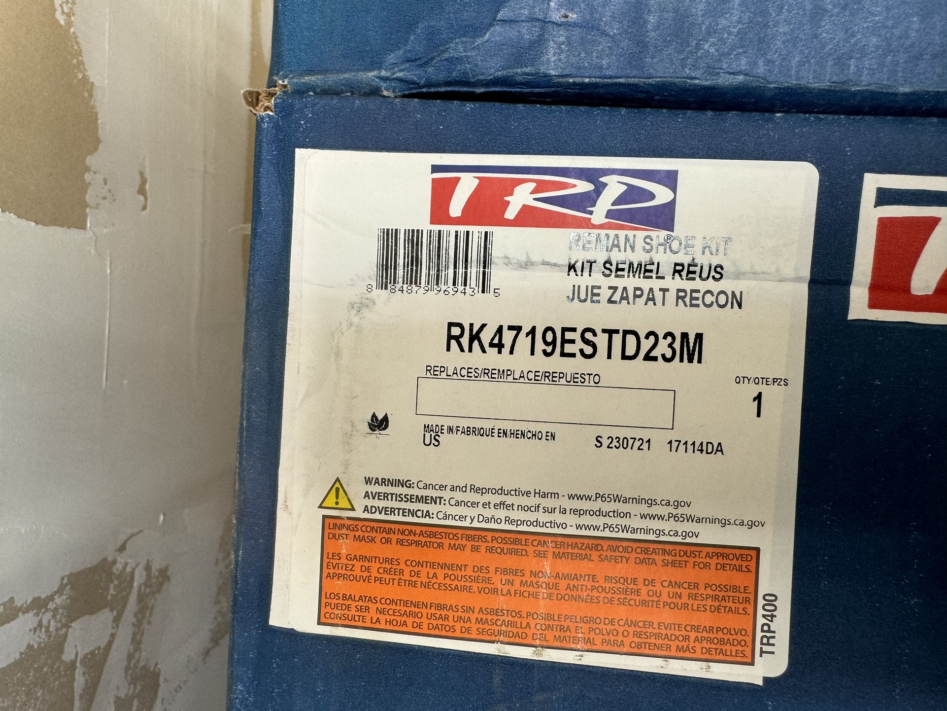 TRP SHOE KIT RK4719ESTD23M