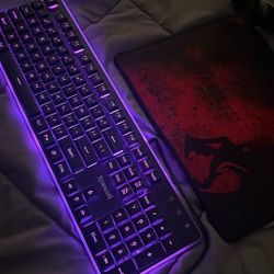 WIRED RGB GAMING KEYBOARD  - WITH MATCHING MOUSEPAD INCLUDED