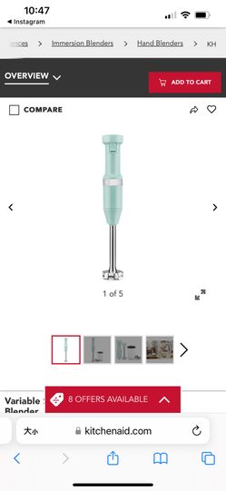 KitchenAid Variable Speed Corded Hand Blender With Box