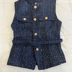 Women Belted Sleeveless Vest