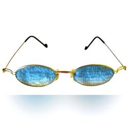 VERY RARE Authentic Gucci Coogi Brand Name Gold Metal Frame Blue Tint Sunglasses  80’s/90’s COLLABORATION Paolo runway COLLECTIBLE New Vintage unisex