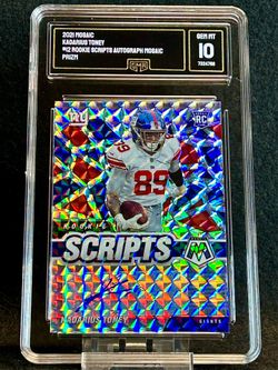 2021 Mosaic 💥 Kadarius Toney 💥 Rookie Scripts Auto Mosaic Prizm GMA 10 💎 Mint - Kansas City Chiefs / Cleveland Browns