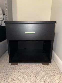 Black nightstand set of 2