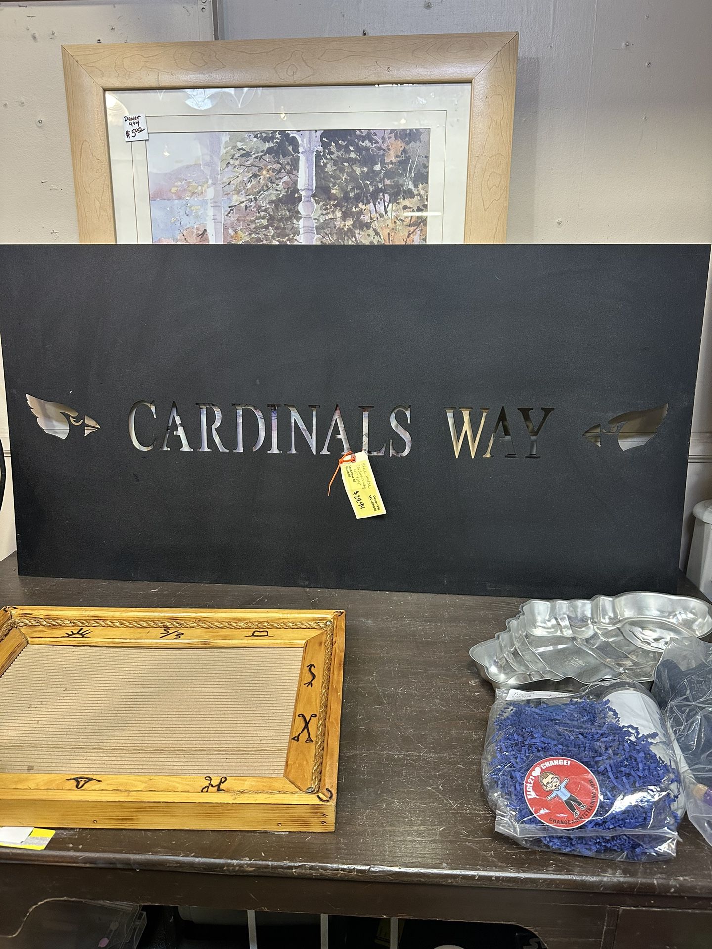 48” x 24” custom Arizona Cardinals metal sign made local -$29.94