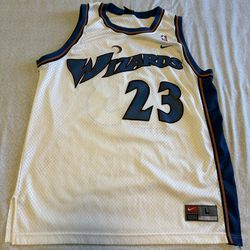 Nike Air Size Large Michael Jordan Washington Wizards White Jersey Men Used
