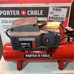 Porter Cable 150psi, 2.5 gallon oil free hotdog compressor C2025