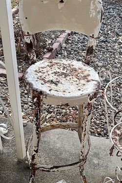 Vintage Rusty Metal Bar Stool