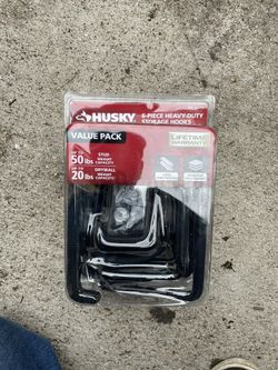 Husky 6 Piece Heavy Duty Storage Hooks