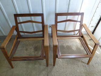 Mid century teak lounge chairs