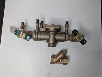 Watts LF009M2-QT-S Lead Free Reduced Pressure Zone Backflow Preventer Assembly, 1 Inch, Quarter-Turn Shutoffs, Strainer