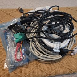 Box Of Cables - HDMI, COAX, Ethernet, USB, Etc