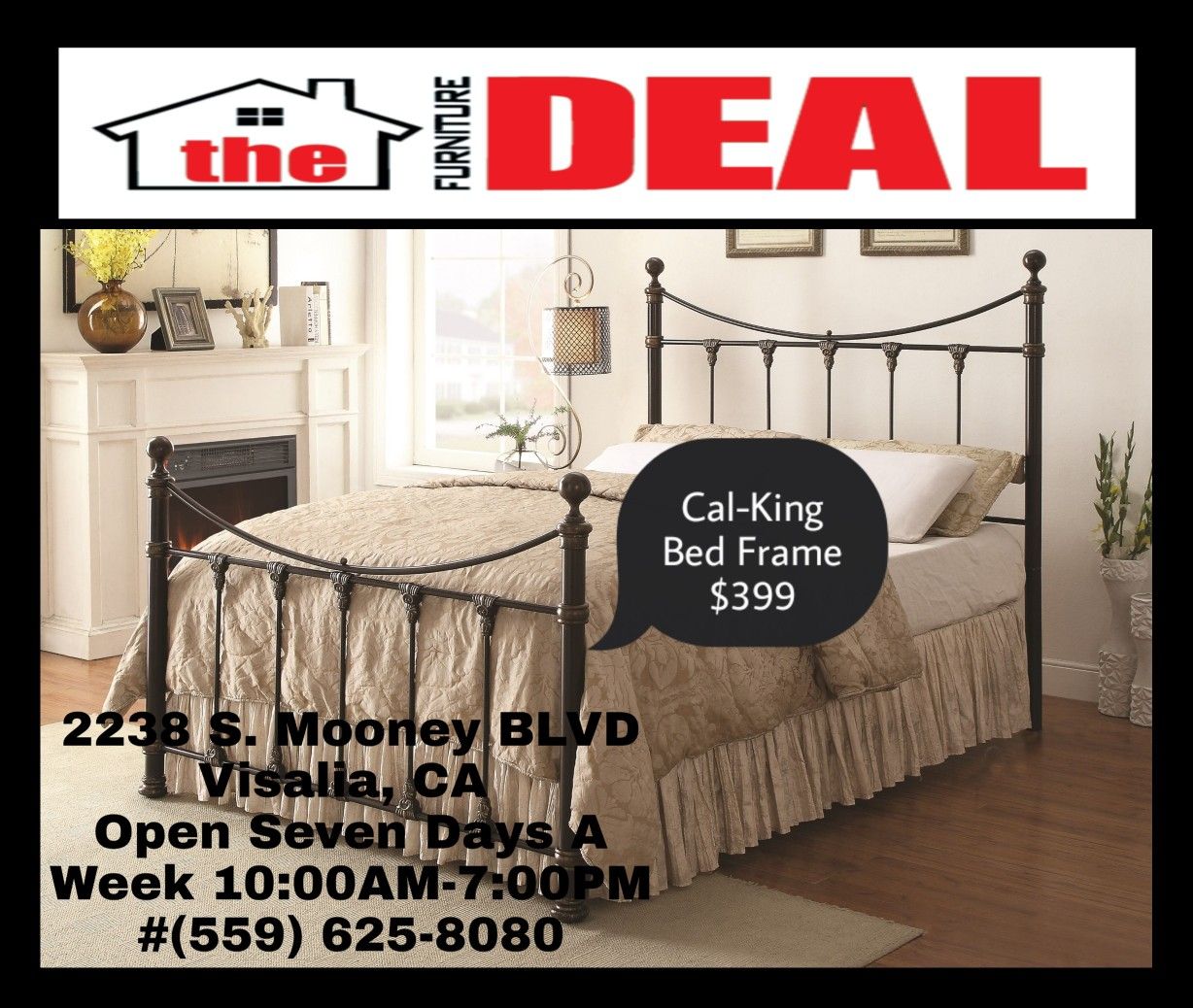 Cal-King Bed Frame $399