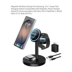Brand new Magnetic Wireless Charger for Samsung, 3 in 1 Super Fast Charging Station Compatible with MagSafe