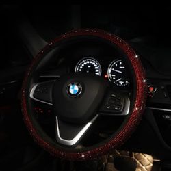 Red Rhinestone Steering Wheel Cover 