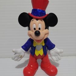 Vintage MICKEY MOUSE 4" Movable Plastic Figurine Doll WALT DISNEY CHINA HK 48.
