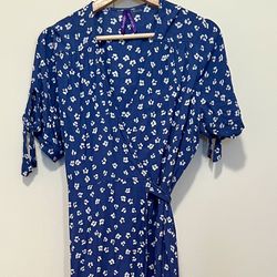 Maternity Blue & White Floral Dress