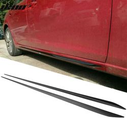 Fits 2014-2021 Mazda 6 Side Skirts Extension Unpainted Black ABS 2PC Rocker Panel