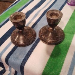 Sterling Dutching Silver Weighted Candle Holders