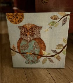 Owl In A Tree wrapped Canvas