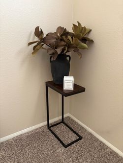 Small Table, Chair and Industrial Style Lamp