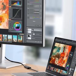 Cable Matters USB C to DisplayPort 1.4 Adapter, 32.4Gbps Unidirectional, 4K@240hz, 8K@60hz, HDR Support, Thunderbolt 4 / USB4 Compatible, with iPad Pr