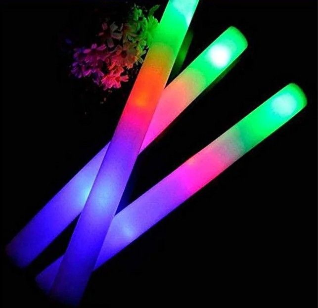 3 pc 18" Foam Sticks LED Flashing Glow Foam Sticks 